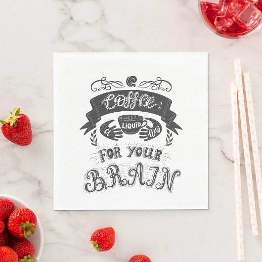 あなたの脳のために液体ハグをコーヒーで飲む スタンダードランチョンナプキン