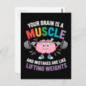 あなたの脳は筋肉である – 成長マインドセット引用文 ポストカード (正面/裏面)