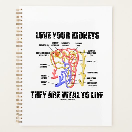 あなたの腎臓を愛する彼らは生活ネフロンに不可欠である プランナー手帳 (正面)