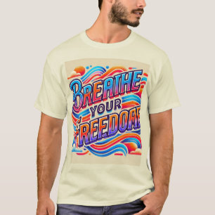 "あなたの自由を呼吸する、設計 Tシャツ