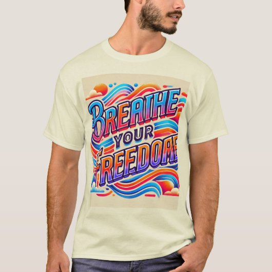 "あなたの自由を呼吸する、設計 Tシャツ (正面)