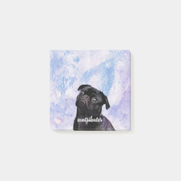 あなたの自身の黒いパグの貢献者犬をカスタマイズ ポストイット