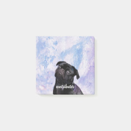 あなたの自身の黒いパグの貢献者犬をカスタマイズ ポストイット