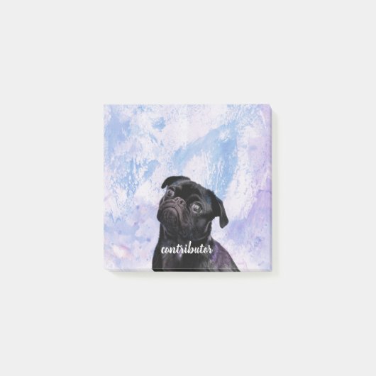 あなたの自身の黒いパグの貢献者犬をカスタマイズ ポストイット (正面)