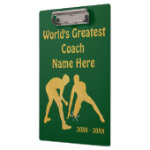 あなたの色および文字が付いているレスリングのコーチのギフト クリップボード (左)