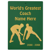 あなたの色および文字が付いているレスリングのコーチのギフト クリップボード (裏面)