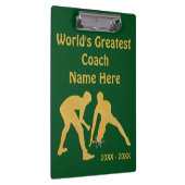 あなたの色および文字が付いているレスリングのコーチのギフト クリップボード (右)