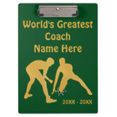 あなたの色および文字が付いているレスリングのコーチのギフト クリップボード (正面)