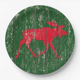 あなたの色によって風化させる木のアメリカヘラジカ ペーパープレート