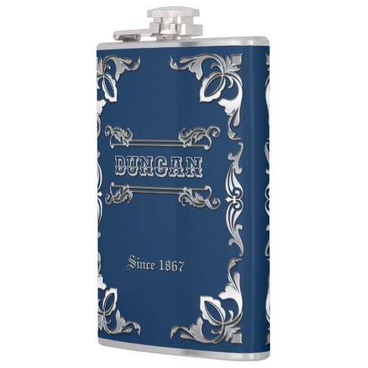 あなたの色のクラシックな表紙の銀のオーナメントを選んで下さい フラスク (左)