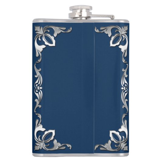 あなたの色のクラシックな表紙の銀のオーナメントを選んで下さい フラスク (裏面)