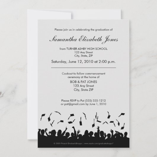 あなたの色のダマスク織5x7の卒業の発表を選んで下さい 招待状 (裏面)