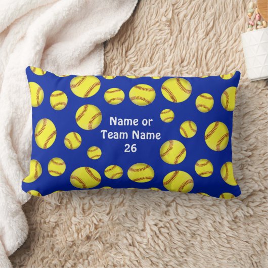 あなたの色のパーソナライズなソフトボールの腰神経の枕 ランバークッション (ブランケット)