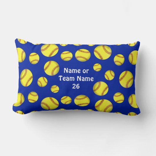 あなたの色のパーソナライズなソフトボールの腰神経の枕 ランバークッション (正面)