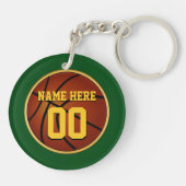あなたの色のパーソナライズなバスケットボールチームギフト キーホルダー (裏面)