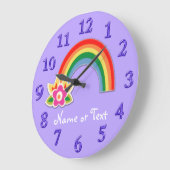 あなたの色のパーソナライズな虹の時計、文字 ラージ壁時計 (傾斜)