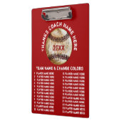 あなたの色のパーソナライズな野球のコーチのギフト クリップボード (左)