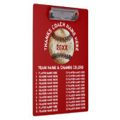 あなたの色のパーソナライズな野球のコーチのギフト クリップボード (右)