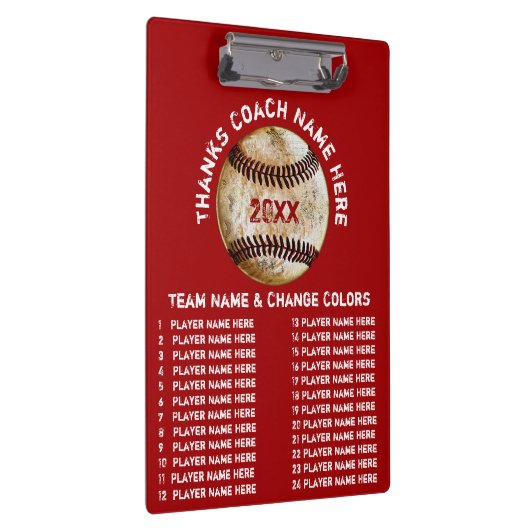 あなたの色のパーソナライズな野球のコーチのギフト クリップボード (右)