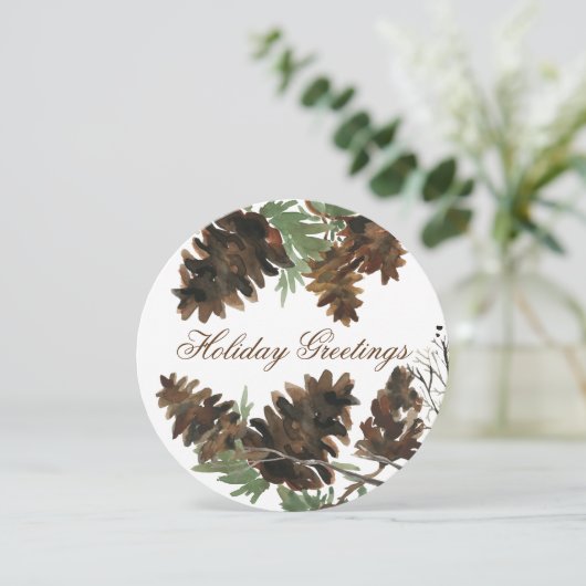 あなたの色のマツ円錐形のクリスマスカードを選んで下さい シーズンカード (スタンド正面)