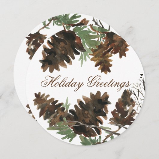 あなたの色のマツ円錐形のクリスマスカードを選んで下さい シーズンカード (正面/裏面)