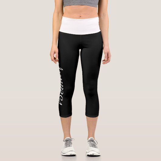 あなたの色のヨガカスタム名を美しく選択 カプリレギンス (正面)