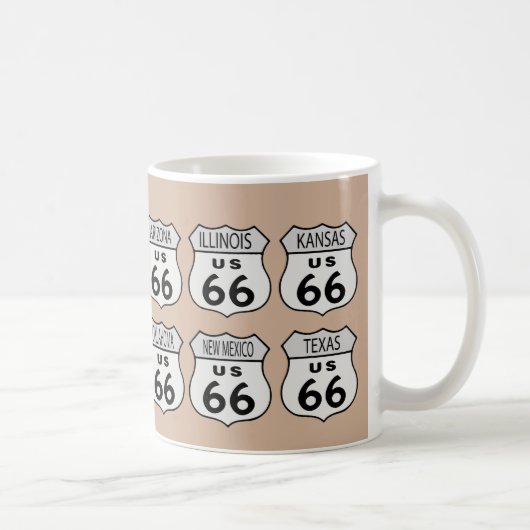 あなたの色のルート66の州 コーヒーマグカップ (右)