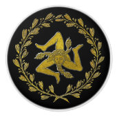 あなたの色の上に金ゴールドのシチリアトリナリア セラミックノブ (正面)