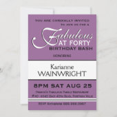 あなたの色の第40誕生会のタイプを選んで下さい 招待状 (正面)