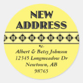 あなたの色の選択!新しい住所のシール ラウンドシール (正面)