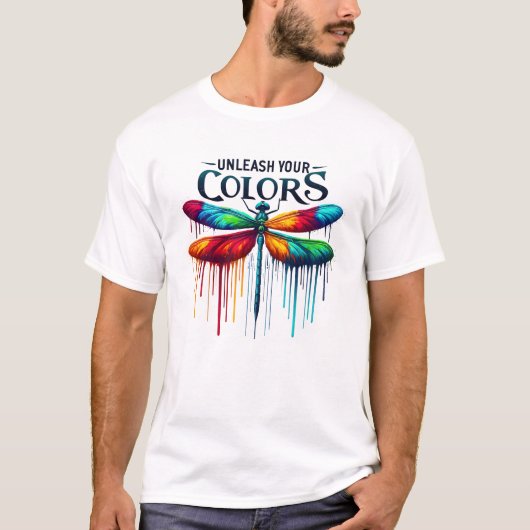 あなたの色を解き放つ – 芸術的 Dragonfly Tシャツ (正面)