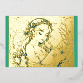 あなたの色クリスマスの女性の箔 箔シーズンカード (正面)