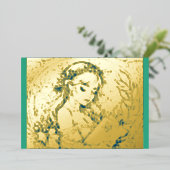 あなたの色クリスマスの女性の箔 箔シーズンカード (立ち正面)