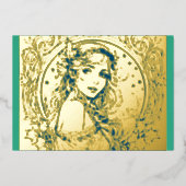 あなたの色クリスマスの女性の箔 箔シーズンカード (正面)