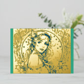 あなたの色クリスマスの女性の箔 箔シーズンカード (立ち正面)