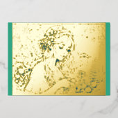 あなたの色クリスマスの女性の箔 箔シーズンカード (正面)