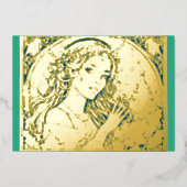 あなたの色クリスマスの女性の箔 箔シーズンカード (正面)