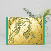 あなたの色クリスマスの女性の箔 箔シーズンカード (立ち正面)