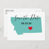 あなたの色 モンタナ地図の形 保存日 案内ポストカード (正面/裏面)