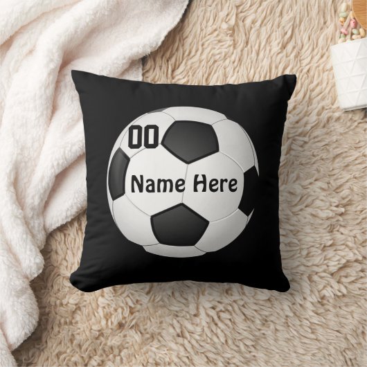 あなたの色、名前および数を用いるサッカーの枕 クッション (ブランケット)