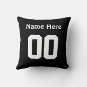 あなたの色、名前および数を用いるサッカーの枕 クッション (裏面)
