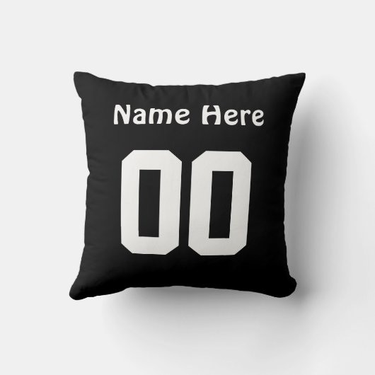 あなたの色、名前および数を用いるサッカーの枕 クッション (裏面)