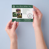 🌸あなたの花屋のグリーンとホワイトのプロモーション チラシ (手)