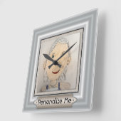 あなたの芸術か写真を加えるカスタムなフレーム スクエア壁時計 (傾斜)