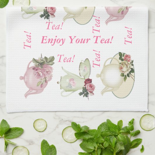 あなたの茶ティーポットのふきんを楽しんで下さい キッチンタオル (折り畳み)