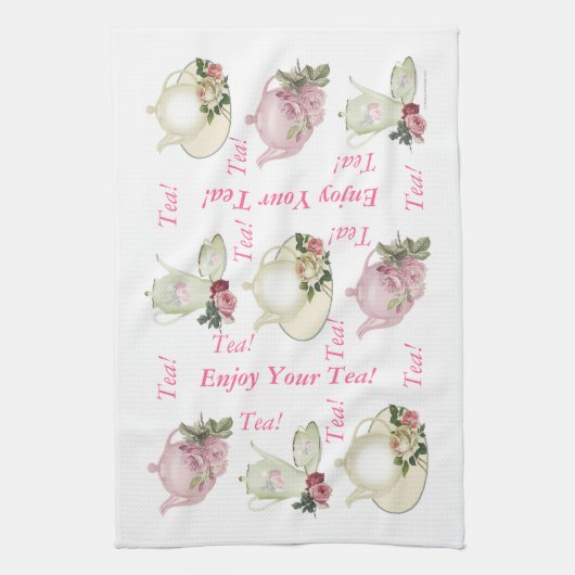 あなたの茶ティーポットのふきんを楽しんで下さい キッチンタオル (縦)