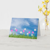 あなたの草の中の考えるチューリップとデイジー カード (黄色い花)