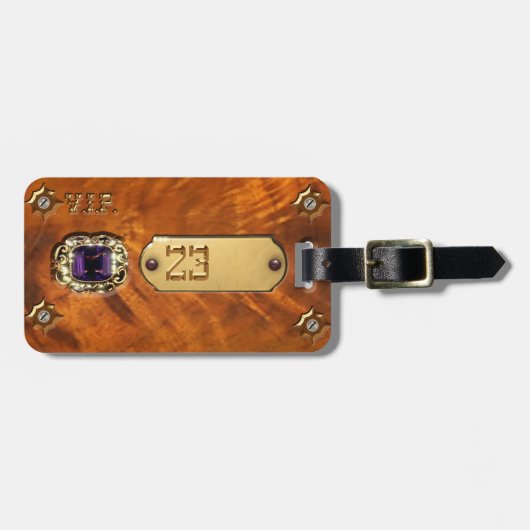 あなたの荷物のラベルSteampunk及びあなたの第23勝利者 ラゲッジタグ (正面横)