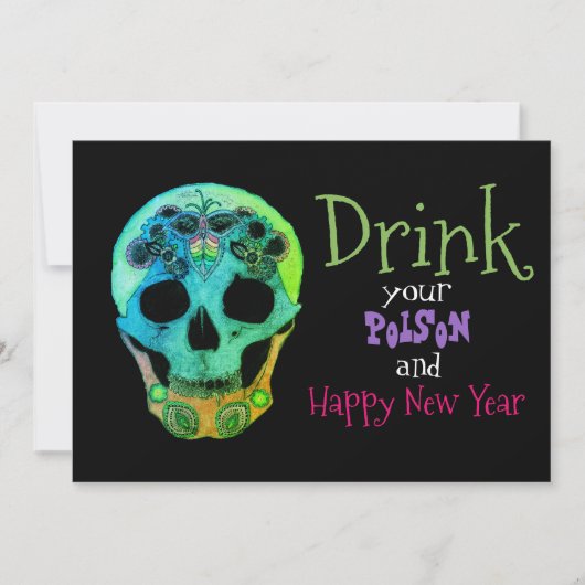 あなたの薬を飲み、喜んで新年の招待 招待状 (正面)