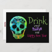 あなたの薬を飲み、喜んで新年の招待 招待状 (正面/裏面)